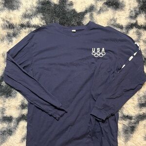 Navy USA Olympic Long Sleeve Shirt
